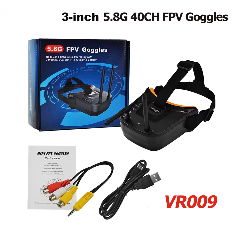 Drone Racing Goggles - Gafas de vídeo VR009 FPV, pantalla